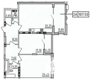 2-к квартира, вторичка, 108м2, 9/10 этаж