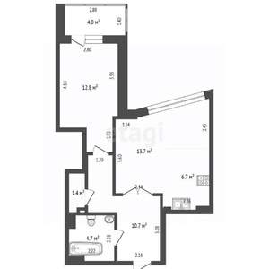 2-к квартира, вторичка, 50м2, 7/24 этаж