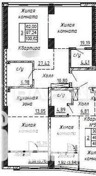 3-к квартира, вторичка, 97м2, 4/32 этаж