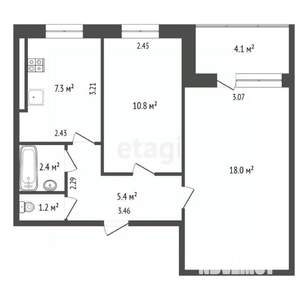 2-к квартира, вторичка, 47м2, 5/9 этаж