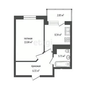 1-к квартира, вторичка, 34м2, 13/24 этаж