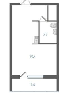 Студия квартира, вторичка, 25м2, 2/9 этаж