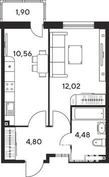 Студия квартира, строящийся дом, 24м2, 20/25 этаж
