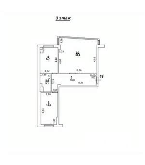3-к квартира, вторичка, 90м2, 3/6 этаж
