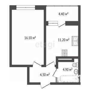 1-к квартира, вторичка, 39м2, 13/18 этаж