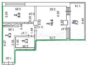 1-к квартира, вторичка, 45м2, 19/19 этаж
