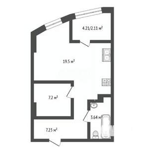 2-к квартира, вторичка, 40м2, 3/27 этаж