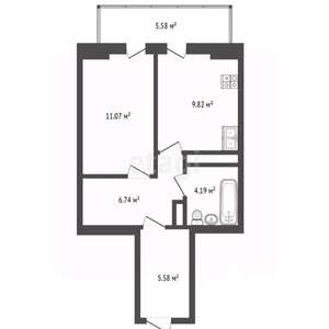 1-к квартира, вторичка, 43м2, 3/22 этаж