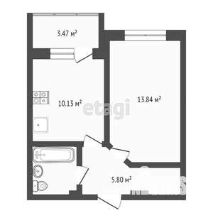 1-к квартира, сданный дом, 35м2, 5/20 этаж