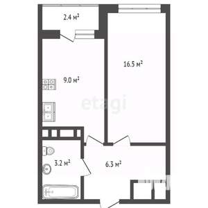 1-к квартира, вторичка, 34м2, 8/22 этаж