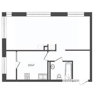 3-к квартира, вторичка, 48м2, 1/2 этаж