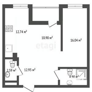 2-к квартира, вторичка, 63м2, 14/24 этаж