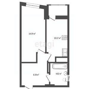 1-к квартира, вторичка, 38м2, 18/25 этаж