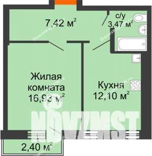1-к квартира, вторичка, 40м2, 13/25 этаж
