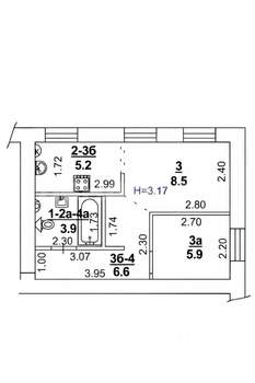 2-к квартира, вторичка, 30м2, 1/3 этаж