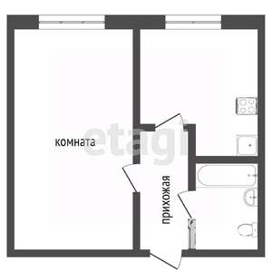 1-к квартира, вторичка, 30м2, 1/9 этаж