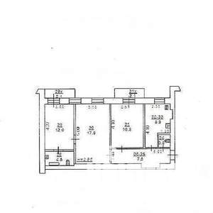 3-к квартира, вторичка, 63м2, 4/4 этаж