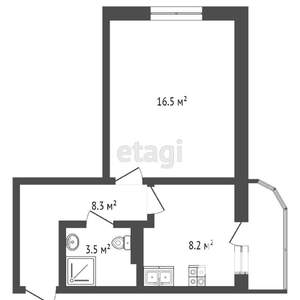 1-к квартира, вторичка, 41м2, 24/25 этаж