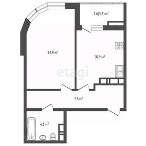 1-к квартира, вторичка, 40м2, 19/24 этаж
