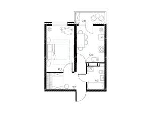 1-к квартира, вторичка, 36м2, 17/25 этаж