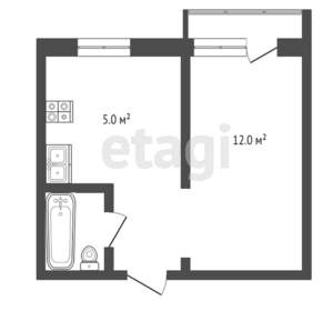 1-к квартира, вторичка, 22м2, 7/9 этаж