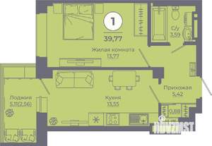 1-к квартира, вторичка, 40м2, 6/24 этаж