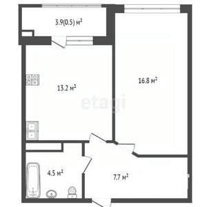 1-к квартира, вторичка, 41м2, 10/18 этаж