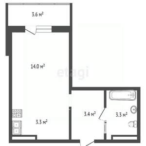Студия квартира, вторичка, 25м2, 1/17 этаж