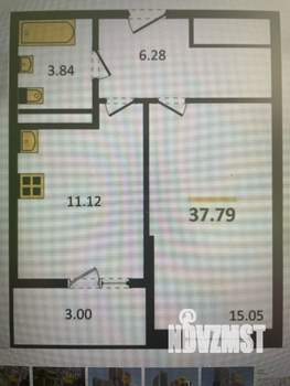 1-к квартира, сданный дом, 38м2, 11/21 этаж