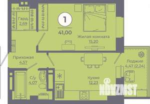 1-к квартира, вторичка, 41м2, 23/24 этаж