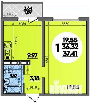 1-к квартира, вторичка, 37м2, 17/18 этаж