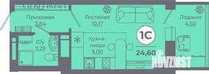 Студия квартира, вторичка, 25м2, 16/25 этаж