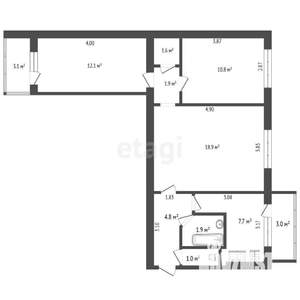 3-к квартира, вторичка, 63м2, 8/9 этаж