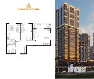 2-к квартира, вторичка, 57м2, 19/25 этаж