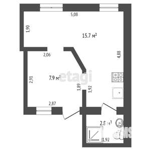 Студия квартира, вторичка, 24м2, 13/18 этаж