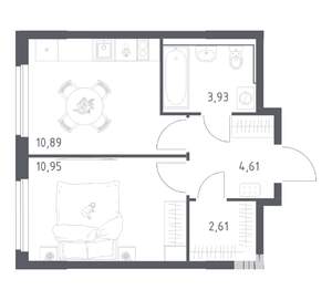 1-к квартира, вторичка, 33м2, 12/17 этаж