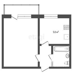 1-к квартира, вторичка, 31м2, 6/9 этаж