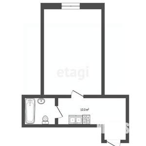 1-к квартира, вторичка, 31м2, 1/1 этаж