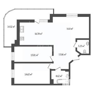 2-к квартира, вторичка, 83м2, 15/24 этаж