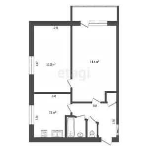 2-к квартира, вторичка, 41м2, 3/5 этаж