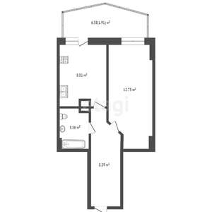 1-к квартира, вторичка, 36м2, 6/25 этаж