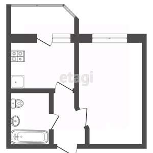1-к квартира, вторичка, 39м2, 2/9 этаж
