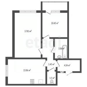 2-к квартира, вторичка, 55м2, 15/18 этаж