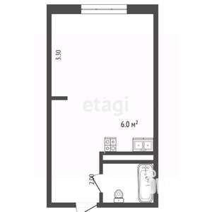 Студия квартира, вторичка, 42м2, 6/14 этаж