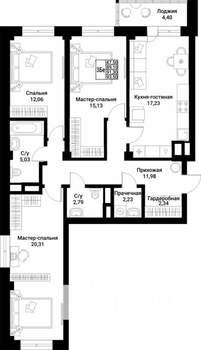 3-к квартира, вторичка, 91м2, 4/10 этаж