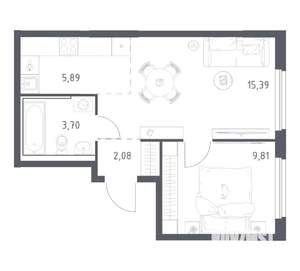 1-к квартира, вторичка, 37м2, 2/17 этаж