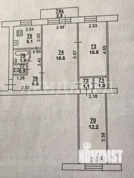 3-к квартира, вторичка, 55м2, 5/5 этаж