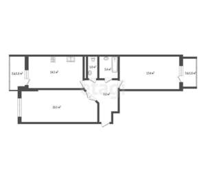 2-к квартира, вторичка, 71м2, 20/24 этаж