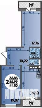 2-к квартира, строящийся дом, 69м2, 1/17 этаж
