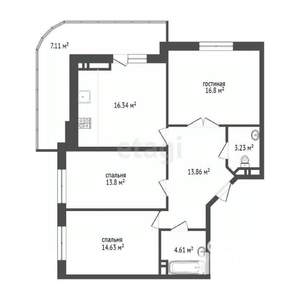 3-к квартира, вторичка, 90м2, 4/24 этаж